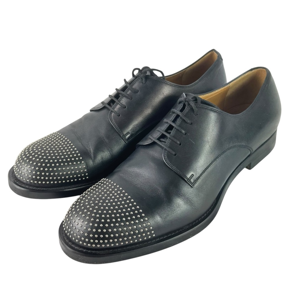 GUCCI Black Leather Studded Men's Derby Made in Italy Marked as 11 - 11.5 US - Picture 3 of 12